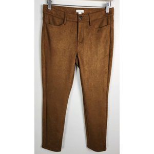 J. Jill Women's Sz. 4 Faux Suede Chestnut Pants NWT